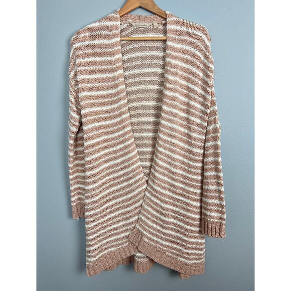 Soft Surroundings Women's S Lucie Cardigan Sweater Striped Metallic Open Front - Picture 10 of 10